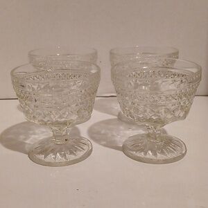 Anchor Hocking Wexford Sherbert Champagne Dessert Clear Glass Goblets Set